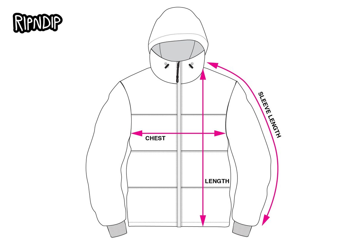 PUFFER JACKET measurement diagram