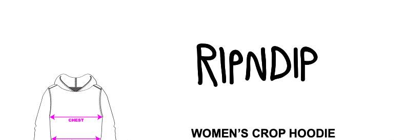 WOMEN’S CROP HOODIE measurement diagram