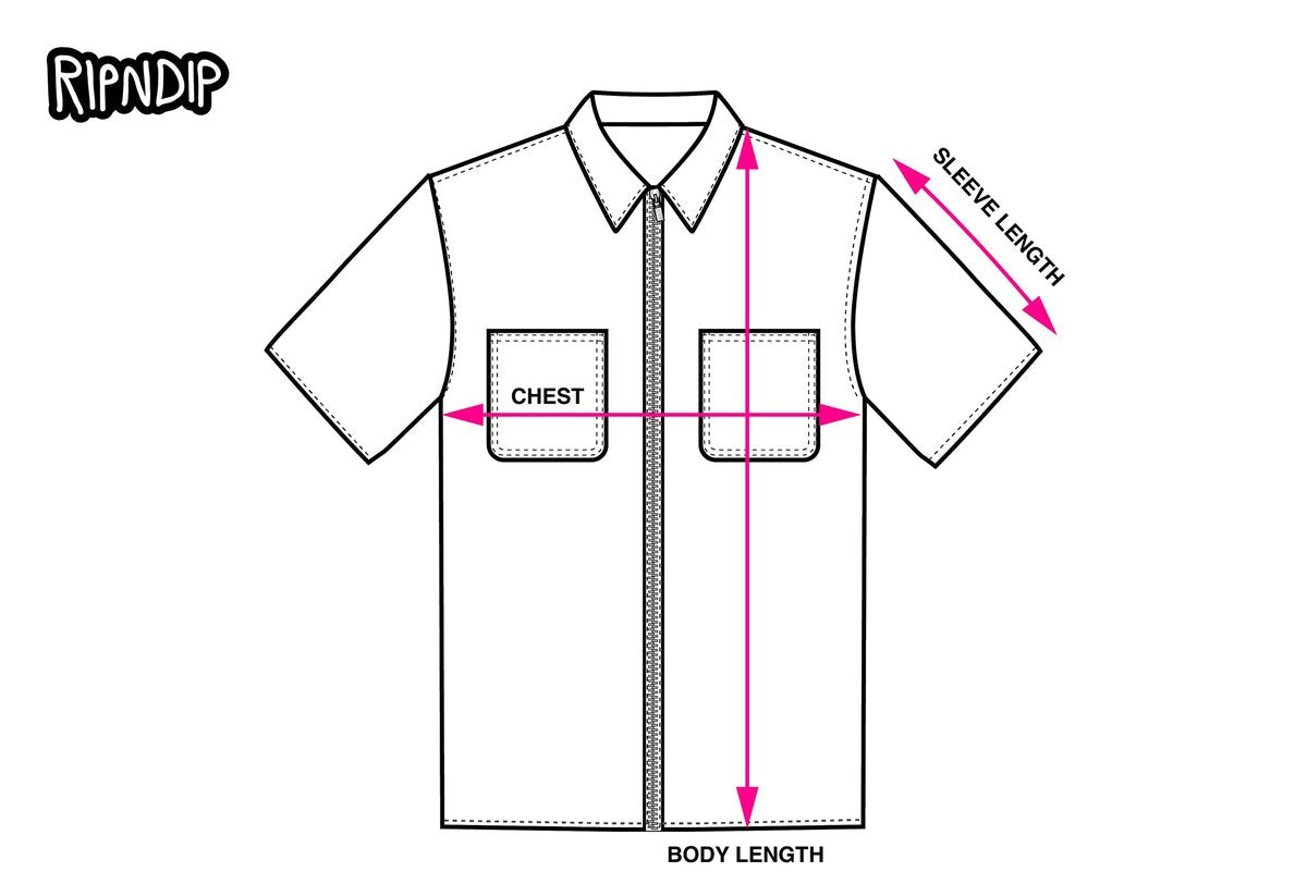 ZIP UP SHIRT measurement diagram