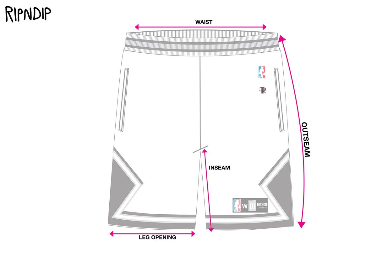 Basketball Shorts Size Chart measurement diagram