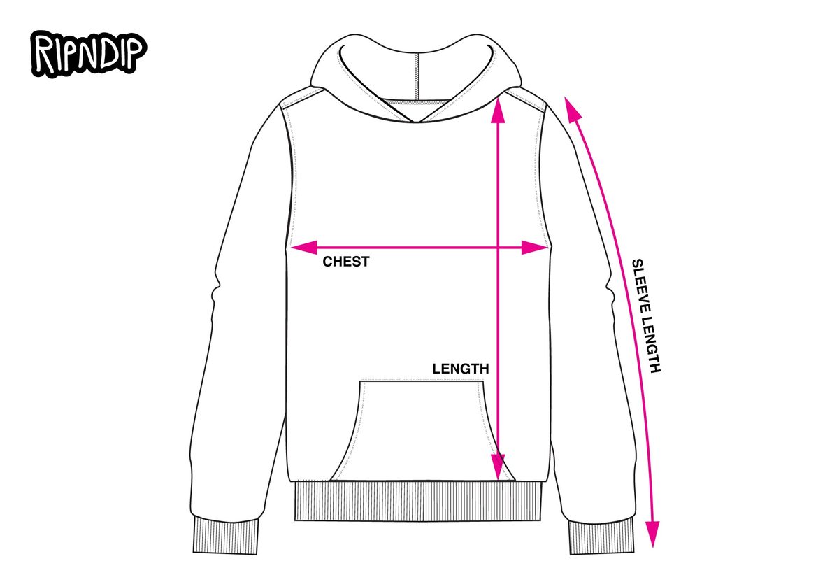 HOODIE measurement diagram