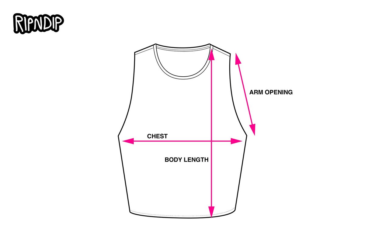 CROPPED MESH TANK measurement diagram