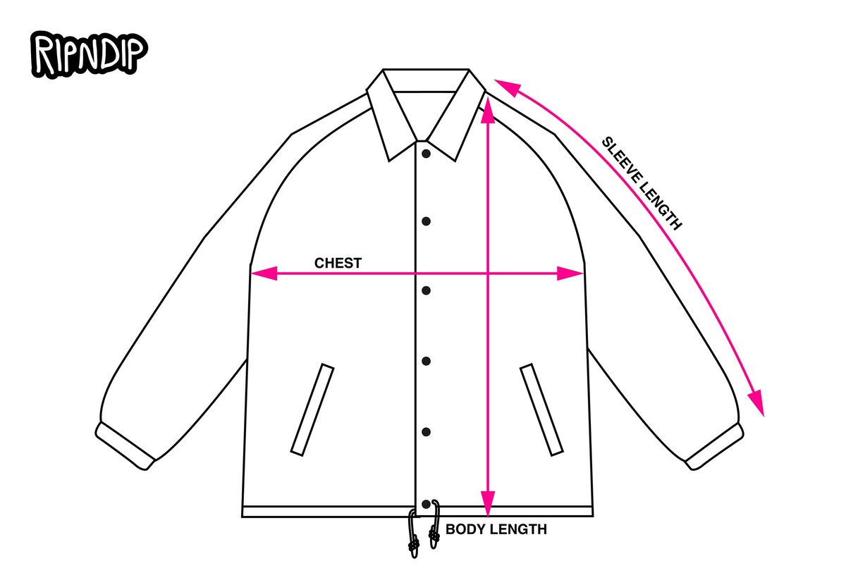 COACHES JACKET measurement diagram