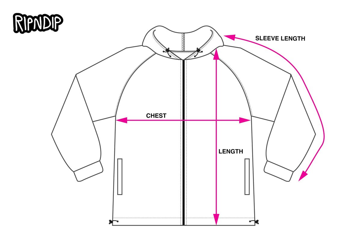HOODED JACKET measurement diagram