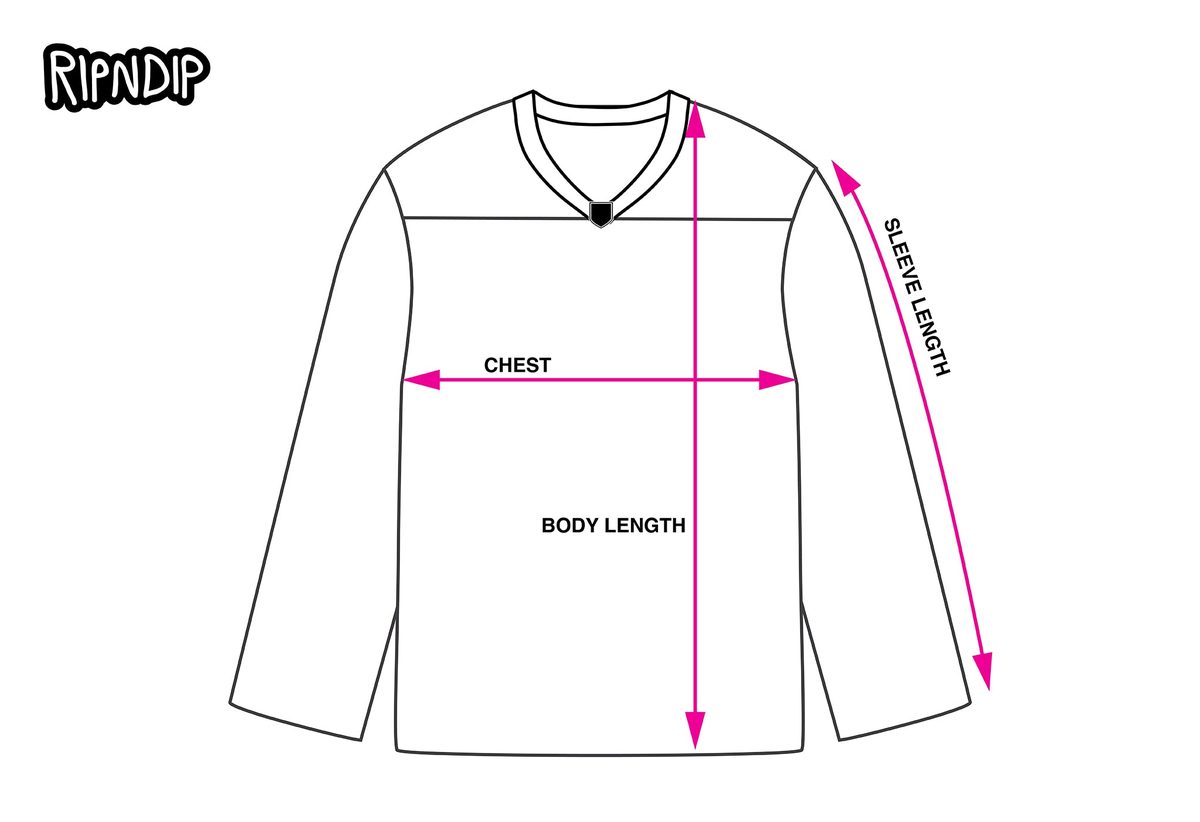 HOCKEY JERSEY measurement diagram