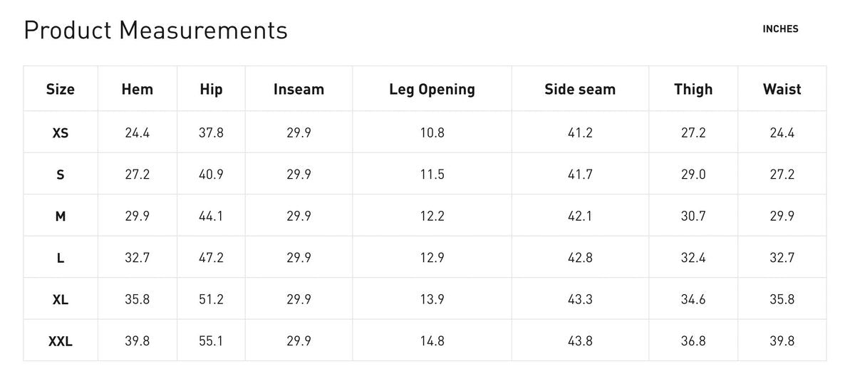 Product Measurements measurement diagram