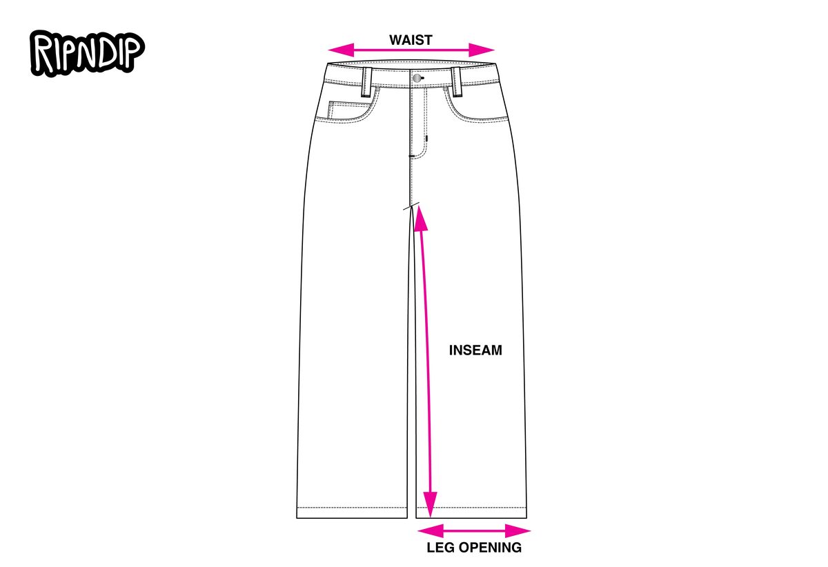 EXTRA WIDE PANTS measurement diagram